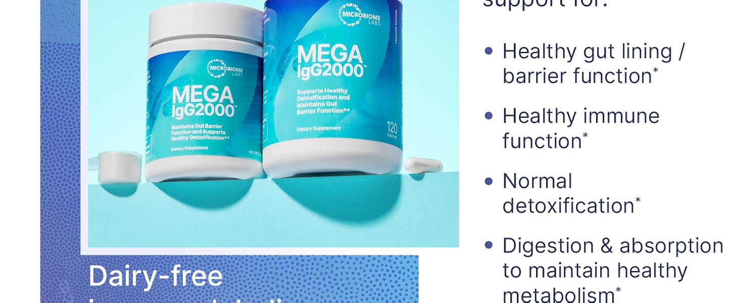 Microbiome Labs Mega IgG2000 – Dairy-Free Bovine Colostrum Immunoglobulin Supple banner 2